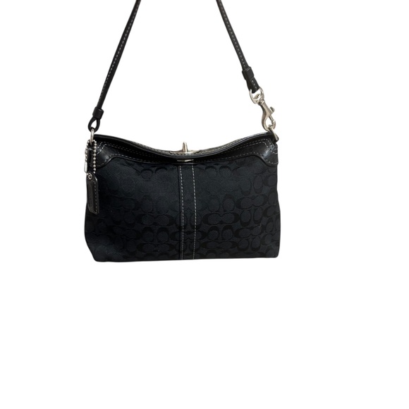 Coach vintage y2k black signature mini wristlet clutch bag - Picture 3 of 7